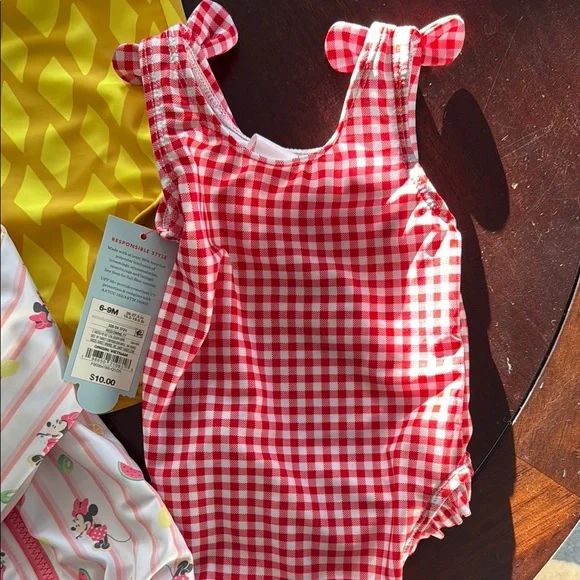 Old Navy Summer Swim bundle - Pineapple, Minnie Mouse, Floral & Gingham Suits - Picture 5 of 6